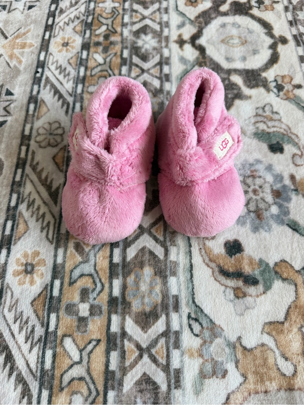 UGG Pink Plush Infant Booties